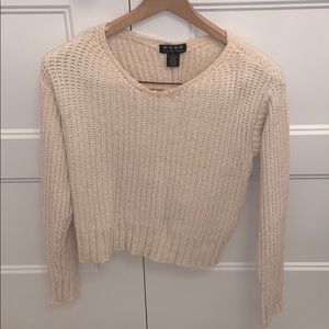 POOF cream twist back sweater, new without tags